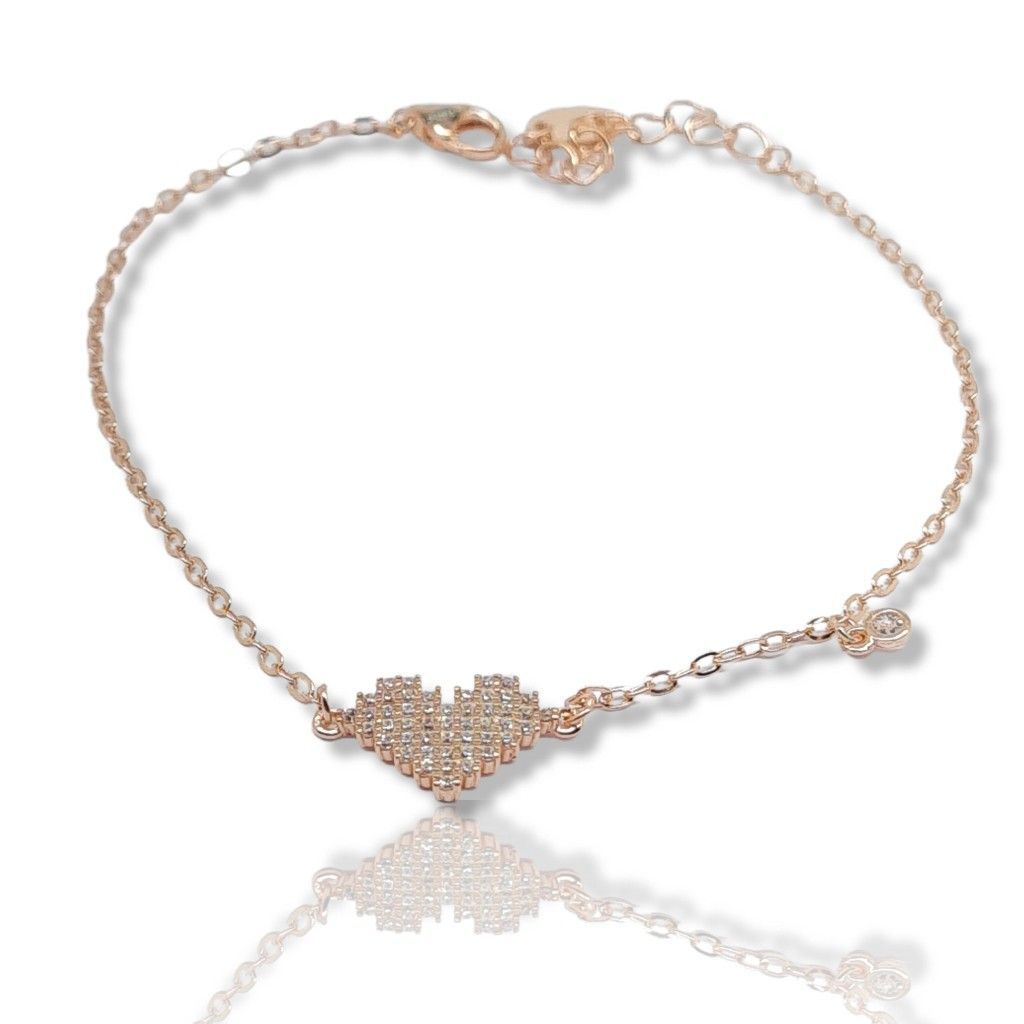 Rose gold plated silver 925º heart bracelet (code FC005654)